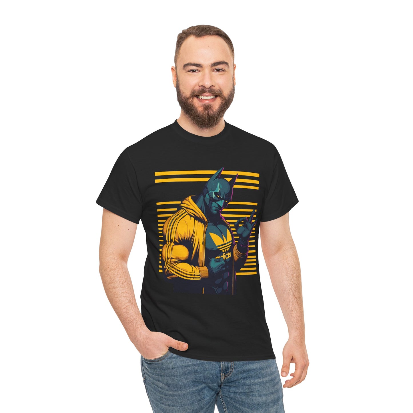 Retro Superhero Unisex Heavy Cotton Tee - Cool Graphic Tee for Casual Wear