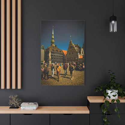 Riga Oldtown Matte Canvas, Stretched, 1.25"