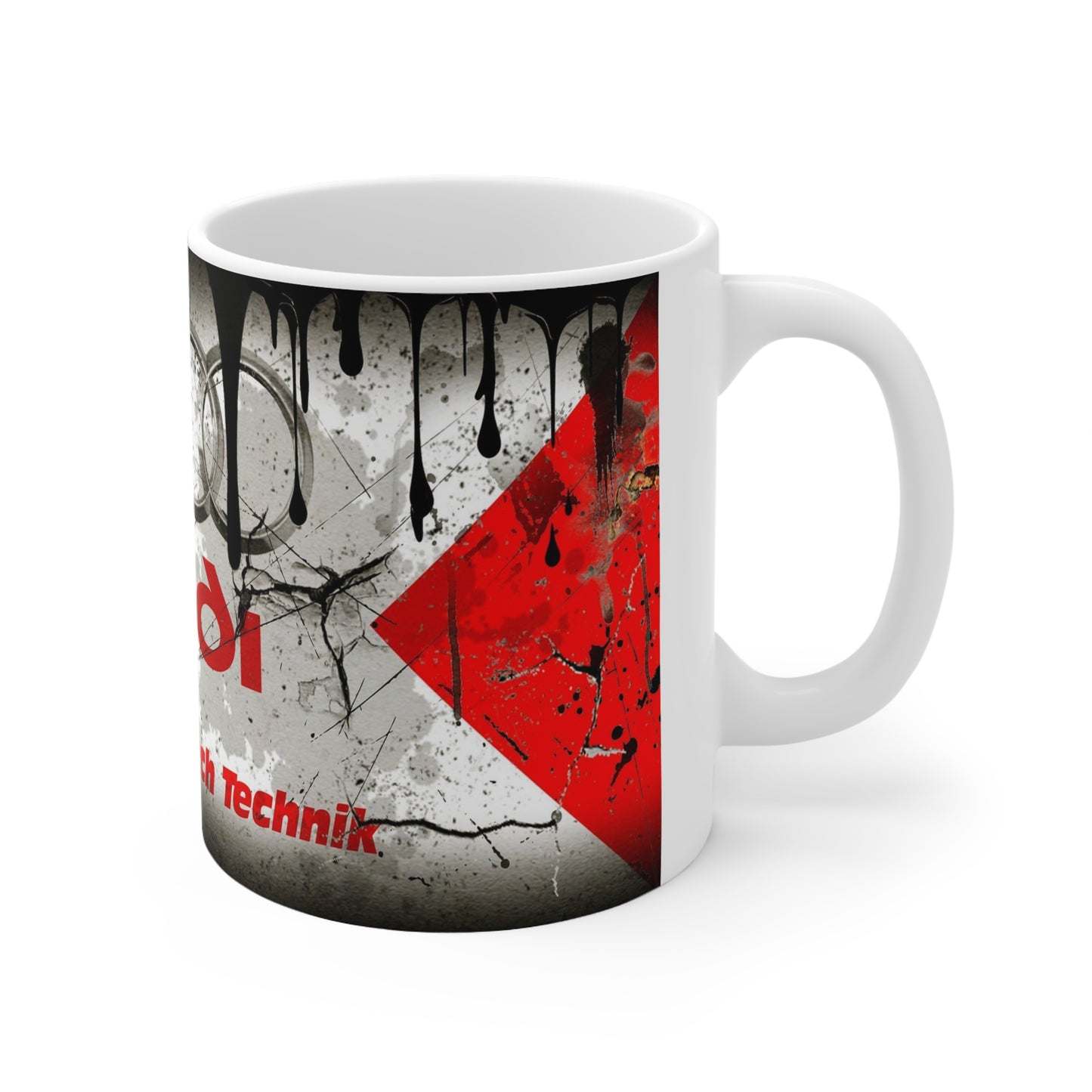 Audi Inspired Ceramic Coffee Cups - 11oz & 15oz, Perfect for Car Enthusiasts
