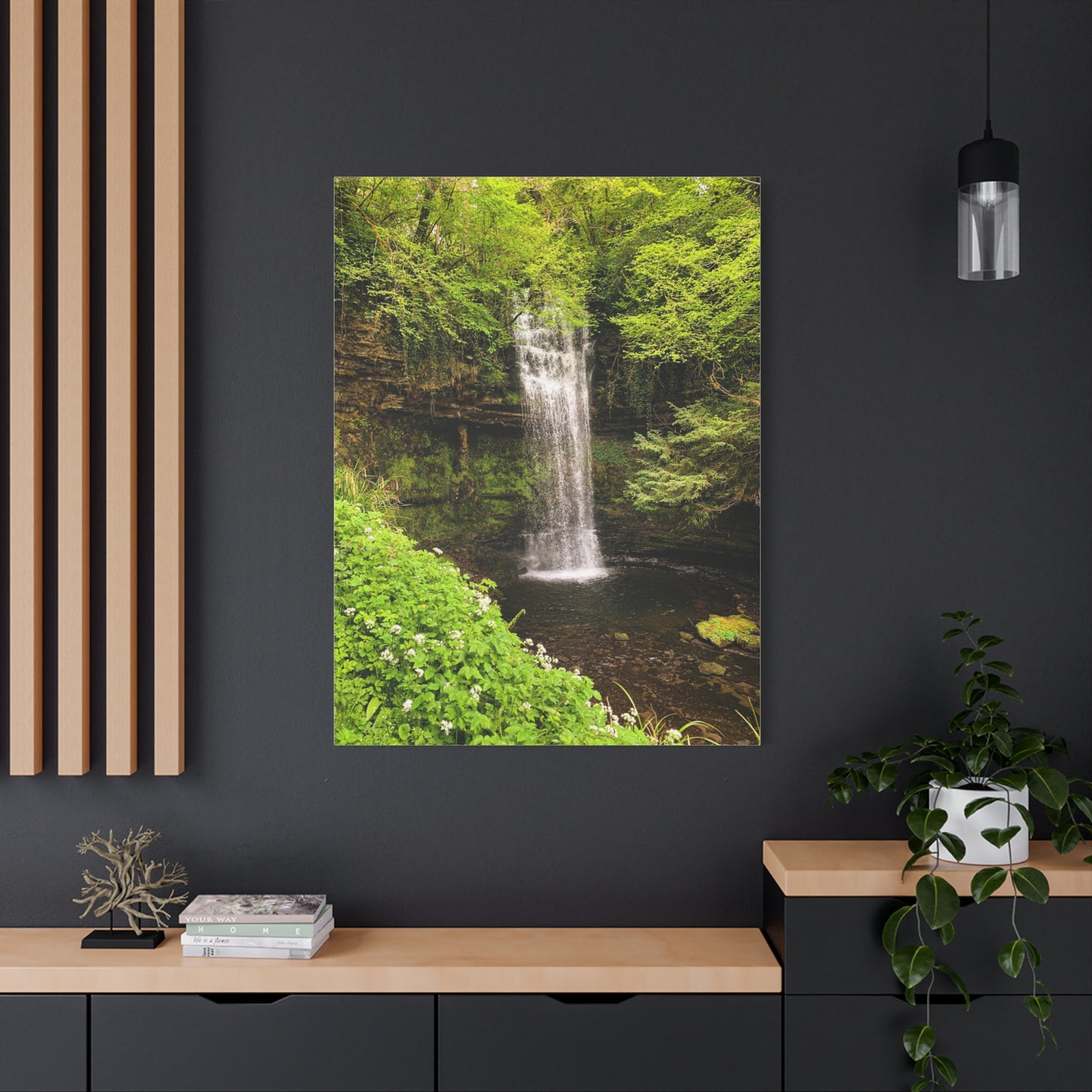 Glacer Waterfall Matte Canvas, Stretched, 1.25"