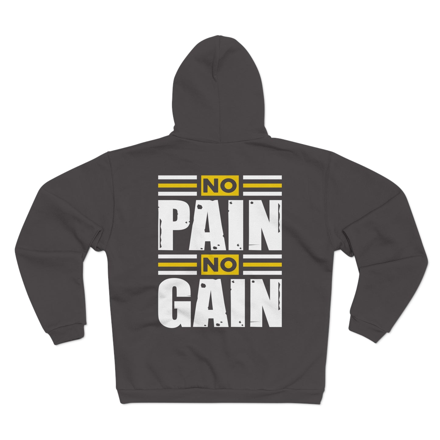 Motivational Workout Unisex Hooded Zip Sweatshirt - "No Pain No Gain"