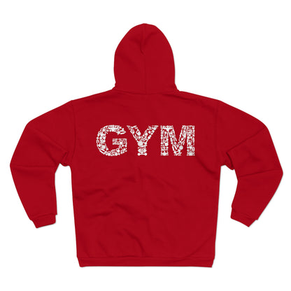 Unisex Zip Sweatshirt - 'GYM' Workout Hoodie for Fitness Lovers