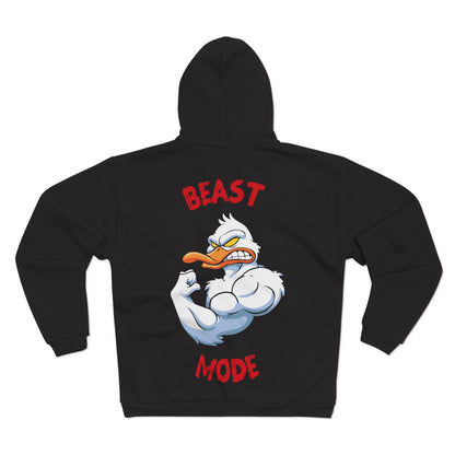 Beast Mode Unisex Hooded Zip Sweatshirt - Motivational Graphic Hoodie for Gym Lovers