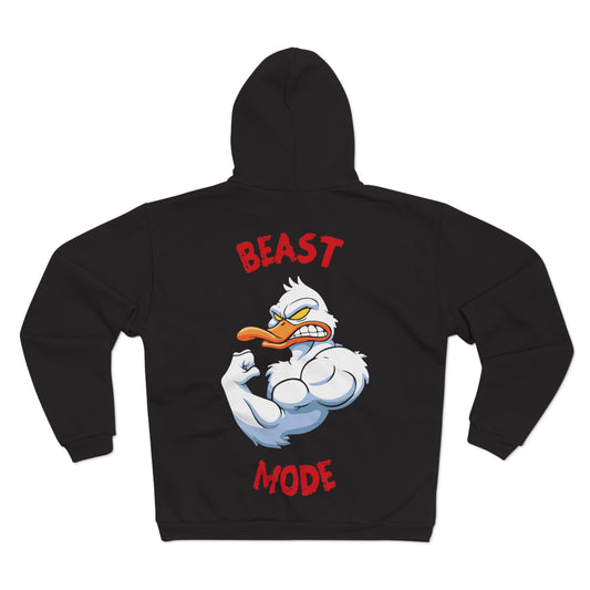 Beast Mode Unisex Hooded Zip Sweatshirt - Motivational Graphic Hoodie for Gym Lovers