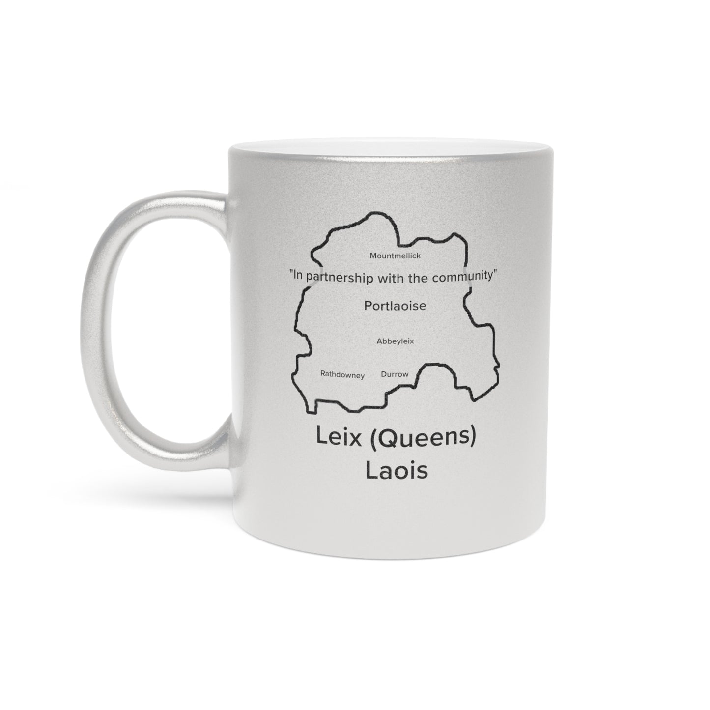 Laois County Metallic Colour Mug - Silver/Gold - Perfect Gift for Coffee Lovers