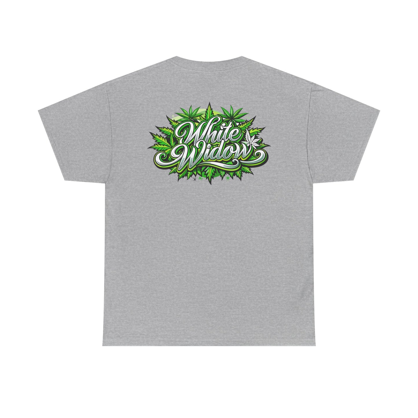 White Widow Graphic Tee — Cannabis Leaf Logo T-Shirt