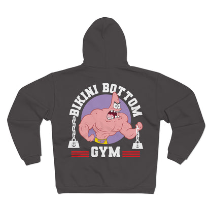 Bikini Bottom Gym Unisex Zip Sweatshirt - Fun Fitness Hoodie for Fans