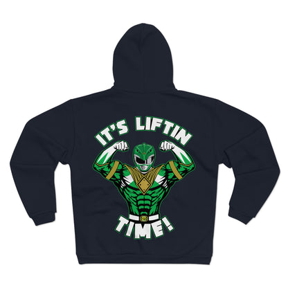 It's Liftin' Time Unisex Hooded Zip Sweatshirt- Fun Gym Hoodie for Fitness Enthusiasts