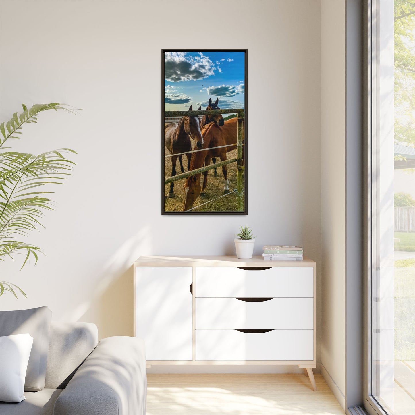 Horses Matte Canvas, Framed (Multi-color)