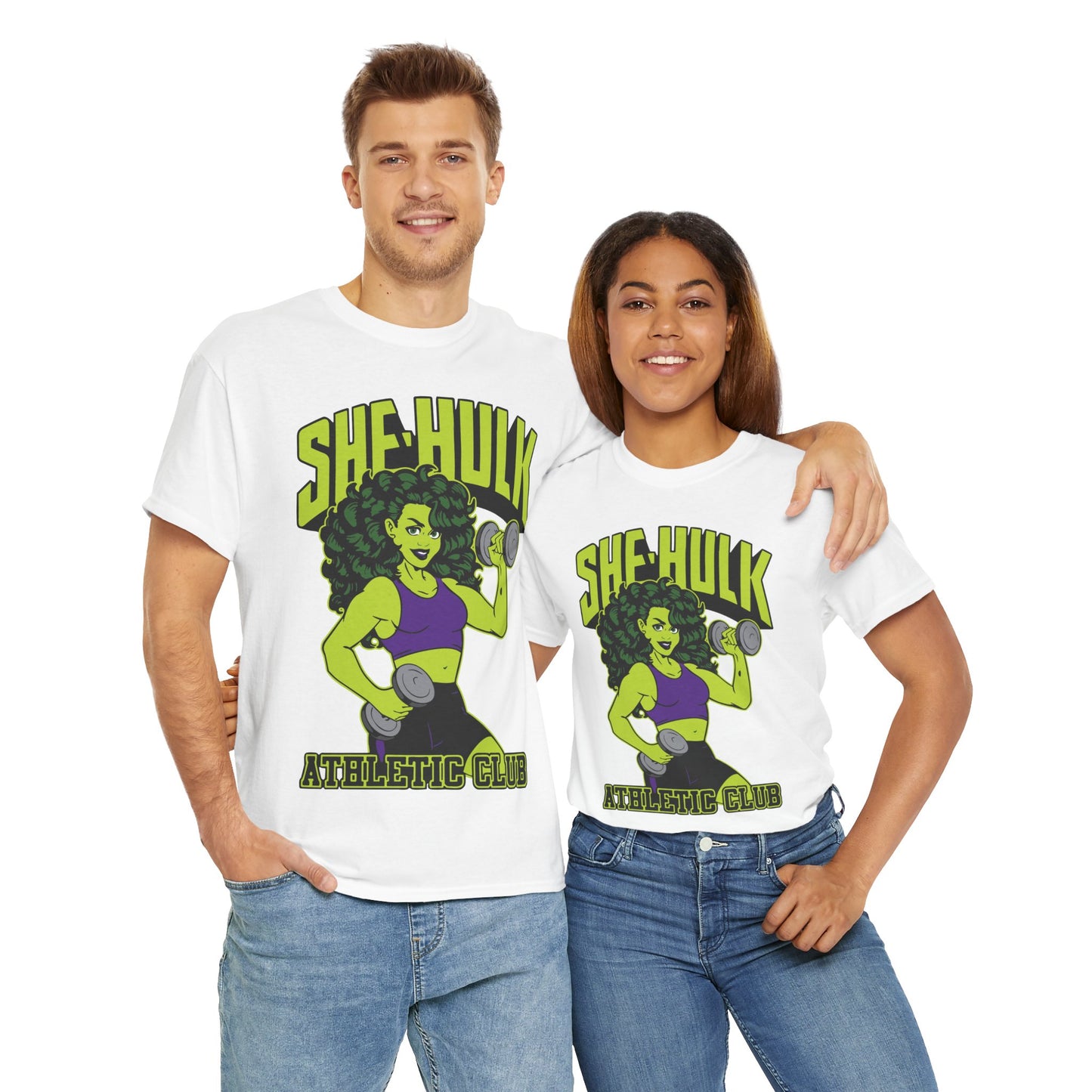Unisex Heavy Cotton Tee | She-Hulk Athletic Club Graphic Tee White