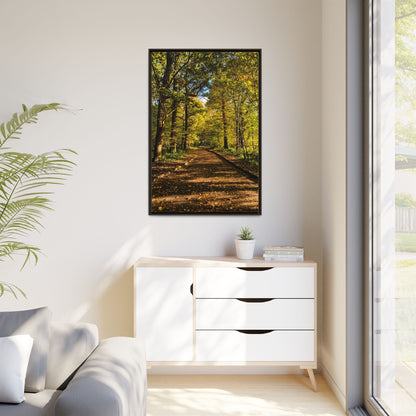 Listowel Town Park Autumn Matte Canvas, Framed (Multi-color)