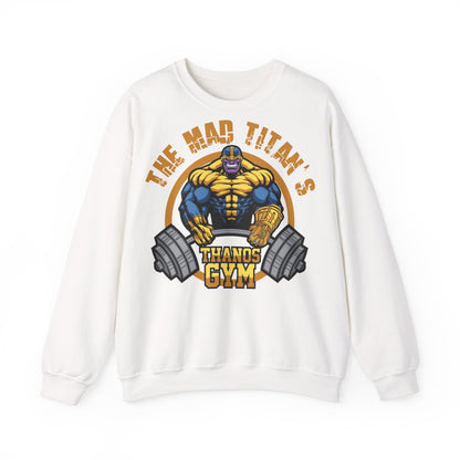 Thanos Gym Crewneck Sweatshirt - Unisex Heavy Blend™ - Perfect for Fitness Lovers White