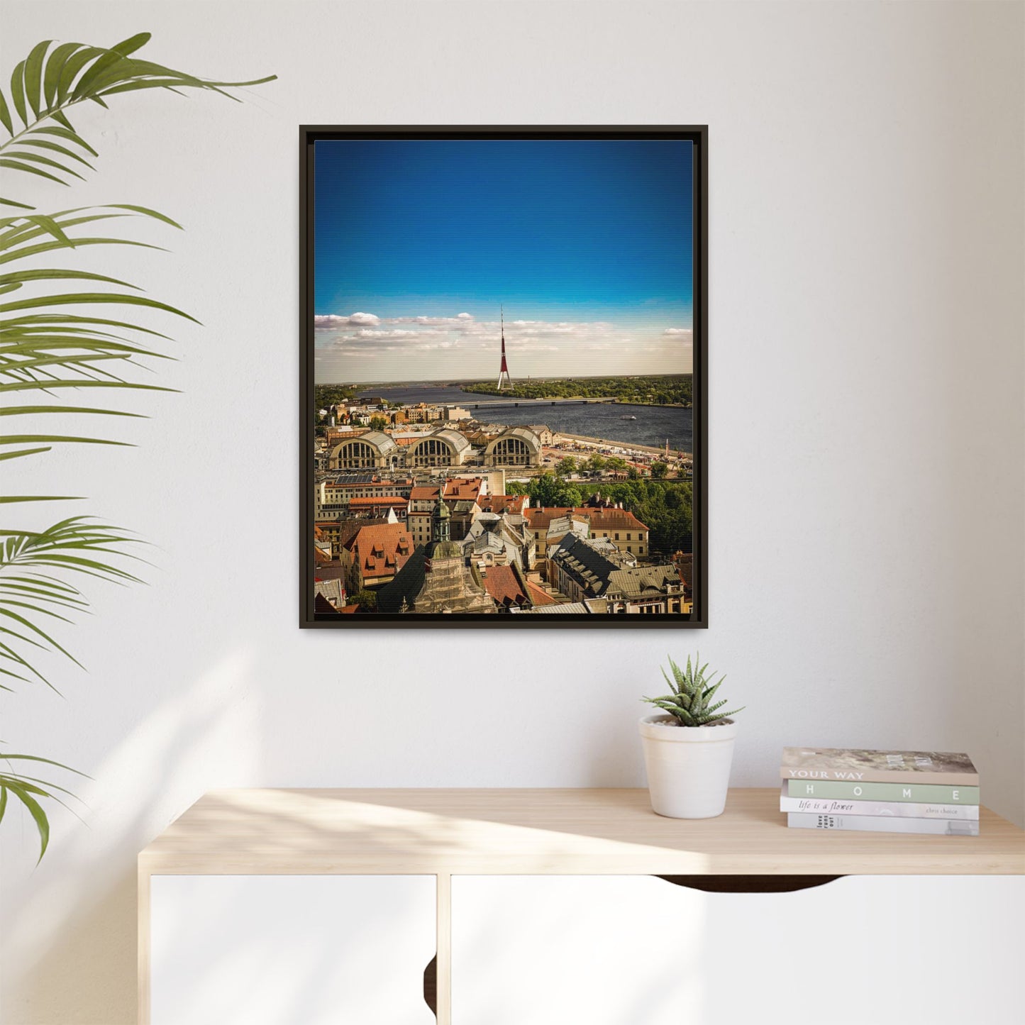 Riga TV Tower Matte Canvas, Framed (Multi-color)