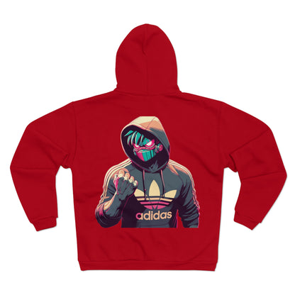 Cool Warrior Graphic Unisex Hooded Zip Sweatshirt
