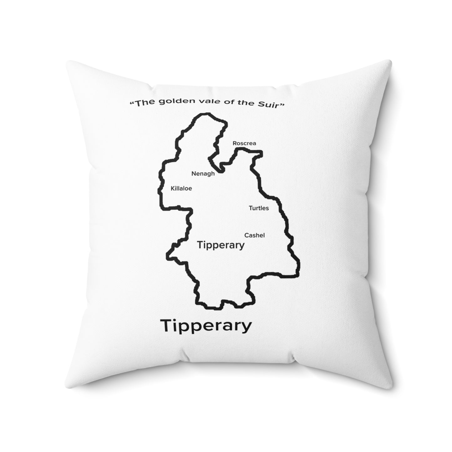 Tipperary Spun Polyester Square Pillow White Edition 4 Sizes