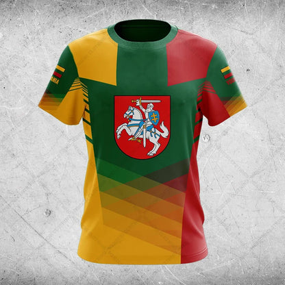 Custom Name Lithuania Emblem Graphic Unisex T-shirts