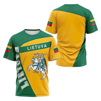 Lithuania flag T-shirt 3D Printing Short-sleeved