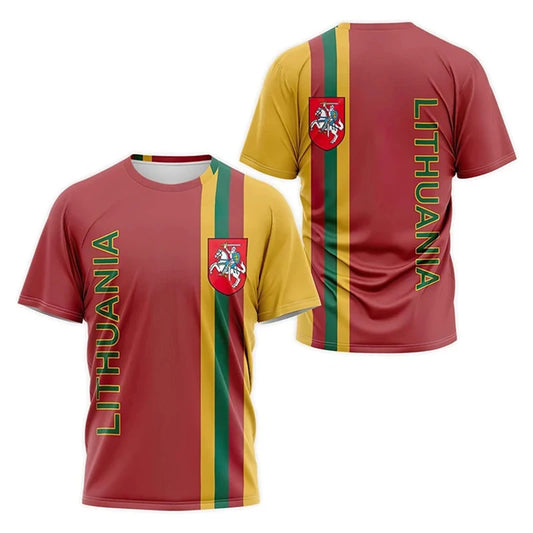 Lithuania flag T-shirt 3D Printing Short-sleeved
