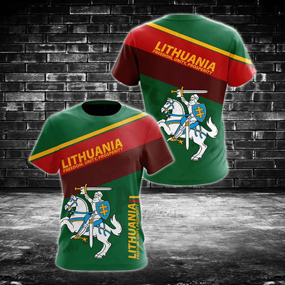 Custom Name Lithuania Symbol Unisex Boys and Girls Graphic T-shirts
