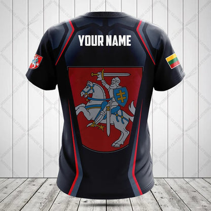Custom Name Lithuania Symbol Unisex Boys and Girls Graphic T-shirts