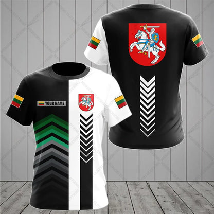 Custom Name Lithuania Emblem Stylish Graphic Unisex T-shirts