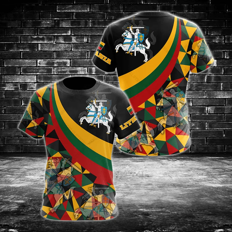 Custom Name Lithuania Emblem Graphic Unisex T-shirts