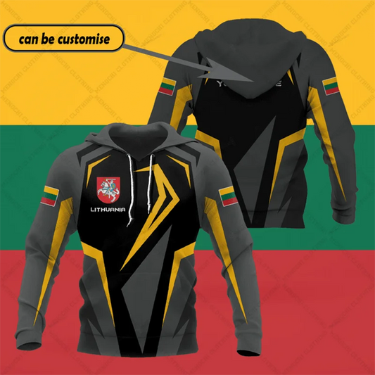Customize Lithuania Emblem Stylish Graphic Hoodies Lithuania