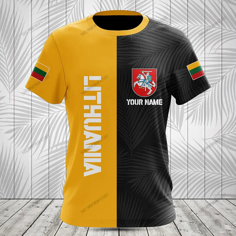 Customized Lithuania Emblem Graphic T-shirts Be Patriotic