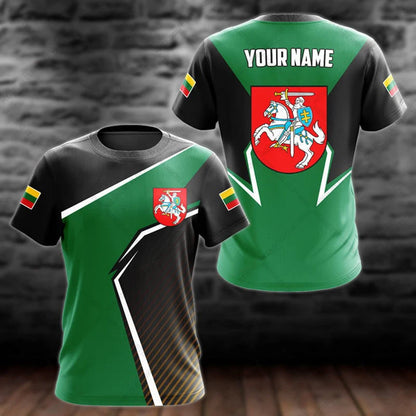 Custom Name Lithuania Symbol Unisex Boys and Girls Graphic T-shirts