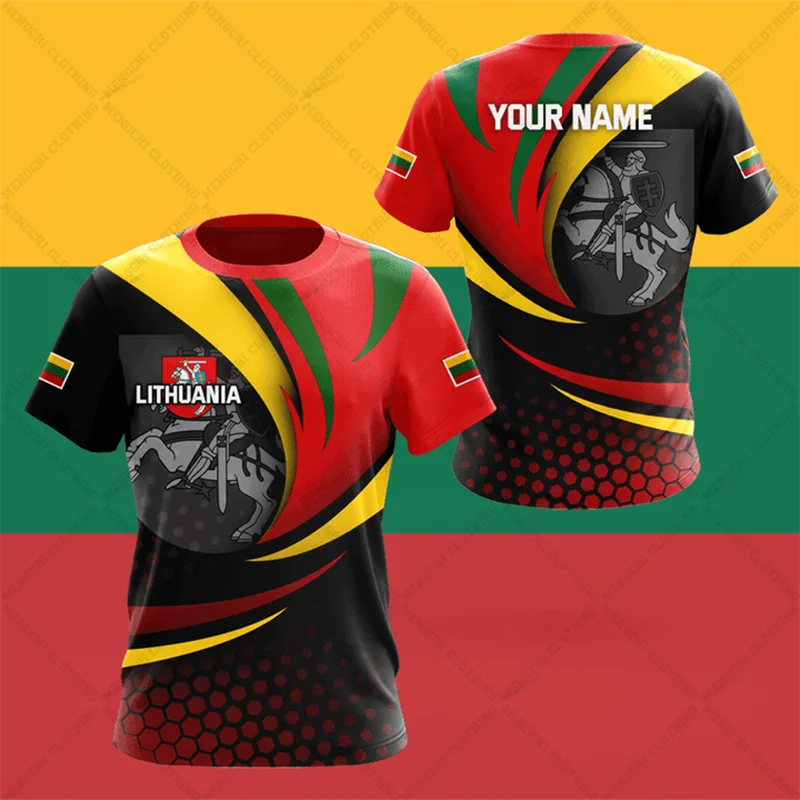 Custom Name Lithuania Symbol Unisex Boys and Girls Graphic T-shirts