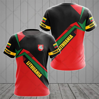 Custom Name Lithuania Symbol Unisex Boys and Girls Graphic T-shirts