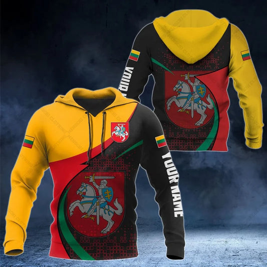 Customize Lithuania Emblem Graphic Hoodies Lithuania