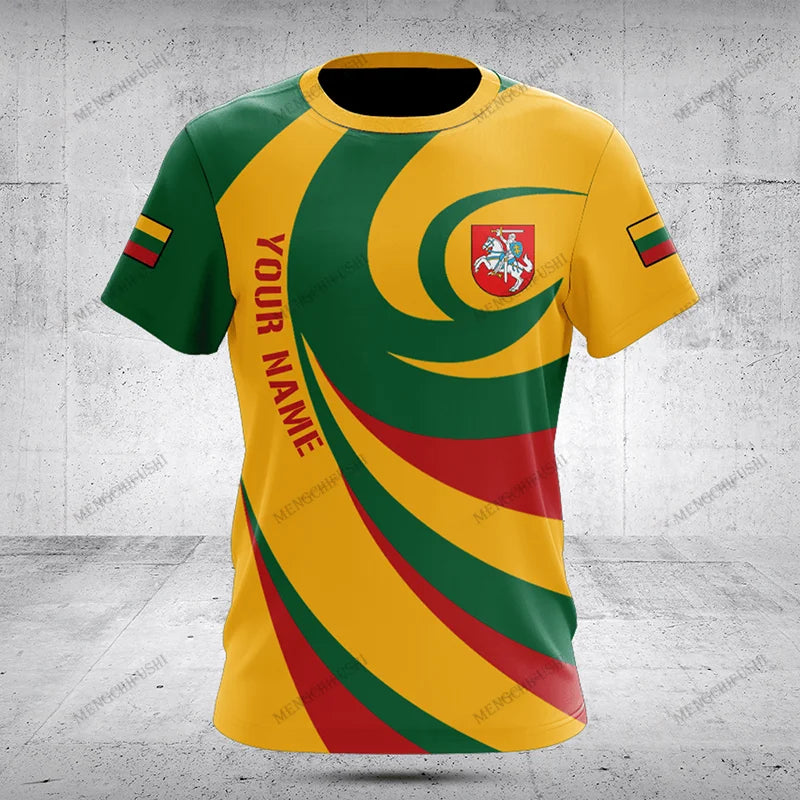 Customized Lithuania Emblem Graphic T-shirts Be Patriotic